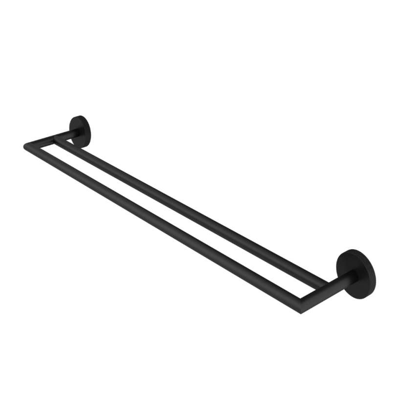 Product Cut out image of the Abacus Iso Pro Matt Black Double Towel Rail